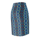 Blue African Geometric Pencil Skirt -$29.99