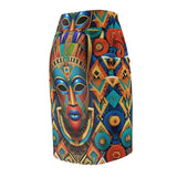 African Tribal Mask  Skirt - $29.99