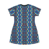 Geometric Blue Tribal  T-Shirt Dress — $42.99