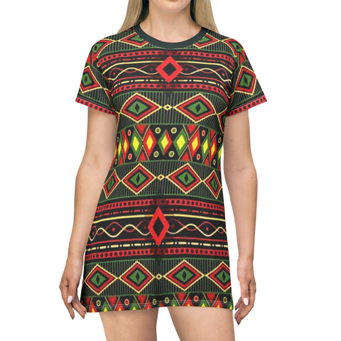 Tribal  Pattern T-Shirt Dress — $42.99