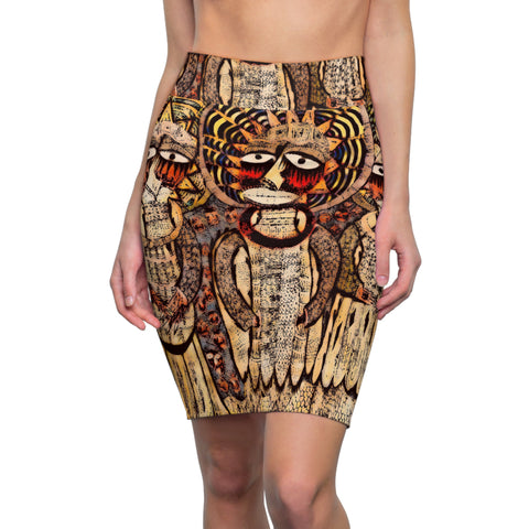 Boho Tribal Art Midi Skirt — $29.99