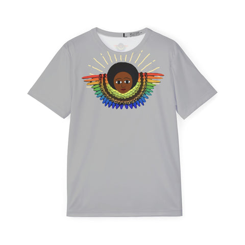 Afro Cherub Rainbow Wing Emblem - Gray