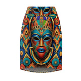 African Tribal Mask  Skirt - $29.99