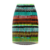 Vibrant Tribal Stripe Pencil Skirt –$29.99