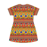 Egyptian Revival Pattern T-Shirt Dress —$42.99