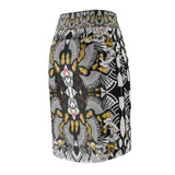 Baroque Gold & Black Kaleidoscope Pencil Skirt