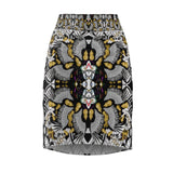 Baroque Gold & Black Kaleidoscope Pencil Skirt
