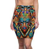 African Tribal Mask  Skirt - $29.99