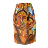 African Mask Art Midi Skirt — $29.99