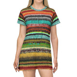 Colorful Tribal Stripe T-Shirt Dress — $42.99