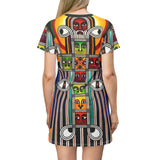 Abstract Tribal Face T-Shirt Dress — $42.99
