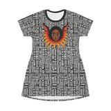 African Angel Face Sunrise T-Shirt Dress — $42.99