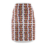 Bold Pop-Art Pencil Skirt — Repeating Retro Portrait Pattern