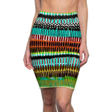 Vibrant Tribal Stripe Pencil Skirt –$29.99