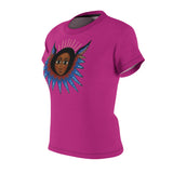 Afro Angel face Pink Womens Shirt - $34.99