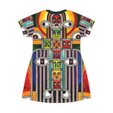 Abstract Tribal Face T-Shirt Dress — $42.99