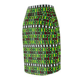 Green Kente-Inspired Pencil Skirt - $29.99