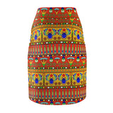 Egyptian Revival Floral Pencil Skirt - $29.99