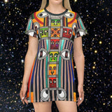 Abstract Tribal Face T-Shirt Dress — $42.99