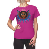 Afro Angel face Pink Womens Shirt - $34.99