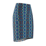 Blue African Geometric Pencil Skirt -$29.99