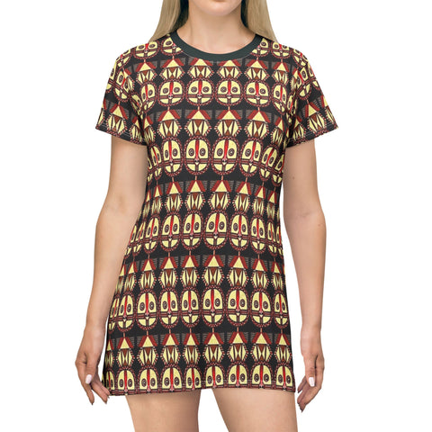 Tribal Mask Pattern T-Shirt Dress — $42.99