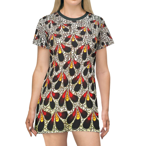 Bold African Wax Patternl T-Shirt Dress - $42.99