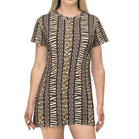 Tribal Animal Print T-Shirt Dress - $42.99