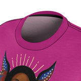 Afro Angel face Pink Womens Shirt - $34.99