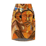 African Mask Art Midi Skirt — $29.99