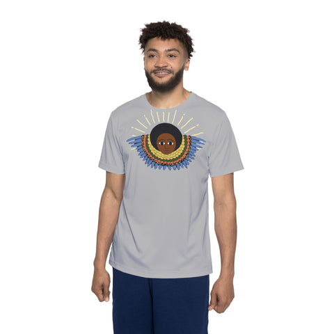 Afro Cherub Blue Wings - Gray