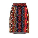Ethnic Mosaic Faces Midi  Skirt — $29.99