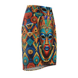 African Tribal Mask  Skirt - $29.99