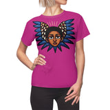 Afro  Cherub Wing - Blue - Pink