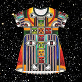 Abstract Tribal Face T-Shirt Dress — $42.99