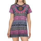 Angel Face  Tribal Pattern T-Shirt Dress — $42.99