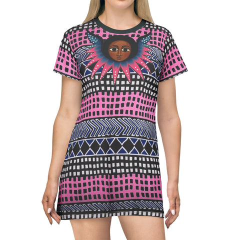 Angel Face  Tribal Pattern T-Shirt Dress — $42.99