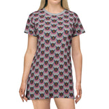 Afro Angel Face Pink T-Shirt Dress-$42.99