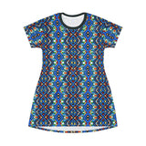 Geometric Blue Tribal  T-Shirt Dress — $42.99