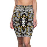 Baroque Gold & Black Kaleidoscope Pencil Skirt