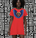 Blue Cherub on Red T-Shirt Dress - $42.99