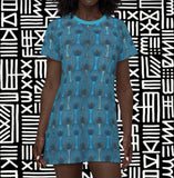 Blue Wave African Print Dress $42.99