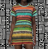 Colorful Tribal Stripe T-Shirt Dress — $42.99