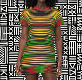 African Stripes  T-Shirt Dress - $42.99