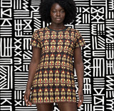 Tribal Mask Pattern T-Shirt Dress — $42.99