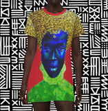 Golden Afro African T-Shirt Dress - $42.99