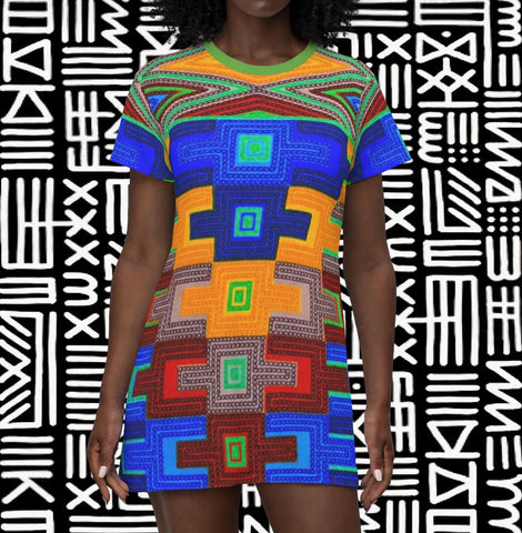 African Building Blocks T-Shirt Dress - $42.99