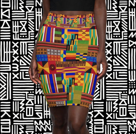 Kente Printl Skirt - $29.99