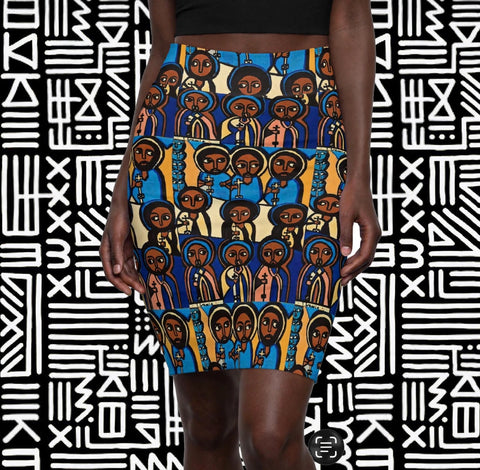 African Priest Print Skirt - $29.99