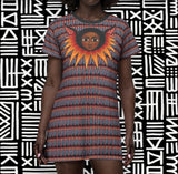 Afro Angel Face -Mask Print T‑Shirt Dress - $42.99